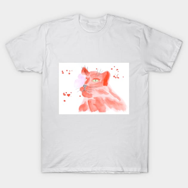 tiger, wild animal, butterfly, animal, cute, insect, predator, friendship, watercolor, painting, art, light T-Shirt by grafinya
